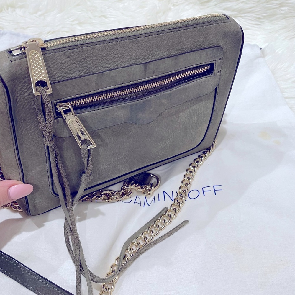 Rebecca Minkoff Green Leather and Chain Crossbody Bag
